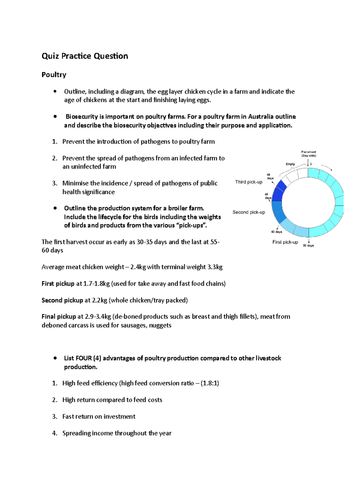 Practice quiz questions Quiz Practice Question Poultry Outline