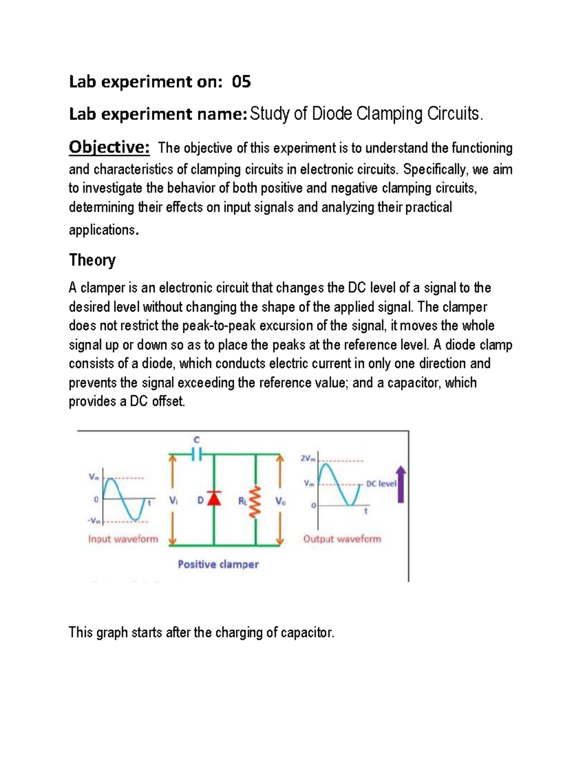 clamper circuit experiment lab report