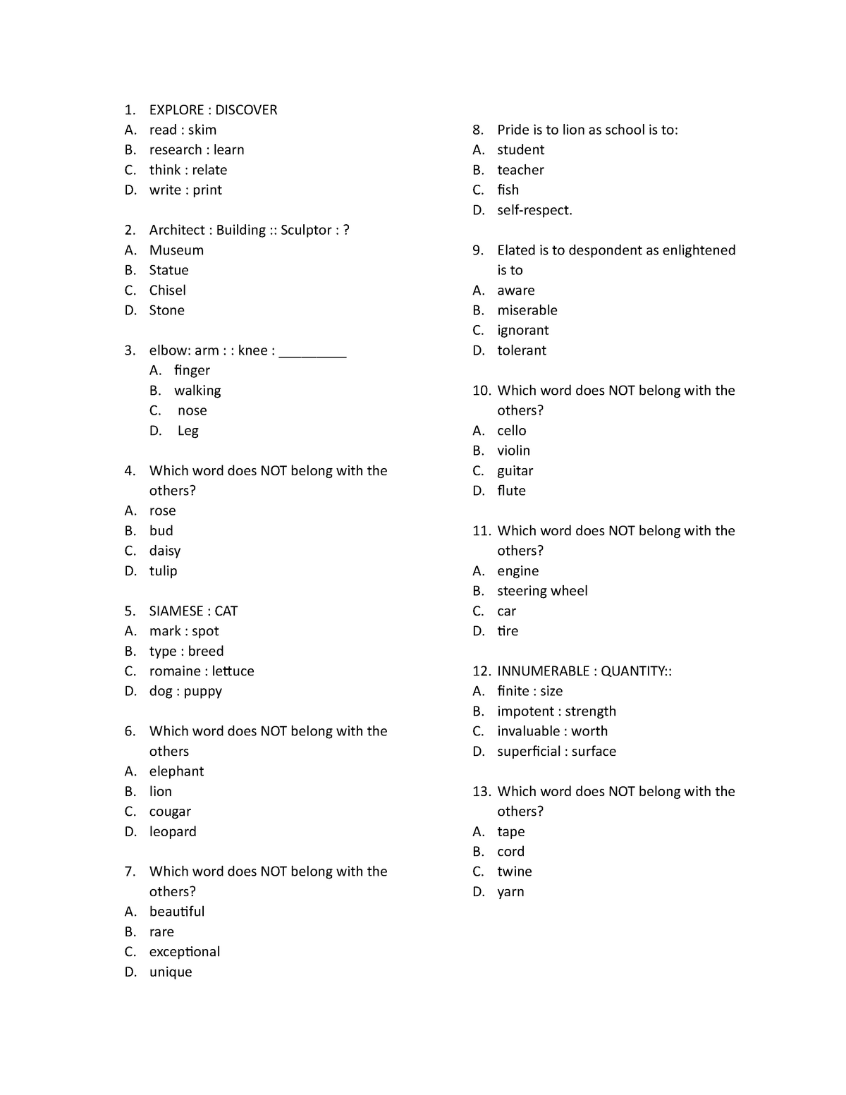 Verbal Reasoning Verbal Reasoning Verbal Reasoning - 1. EXPLORE ...