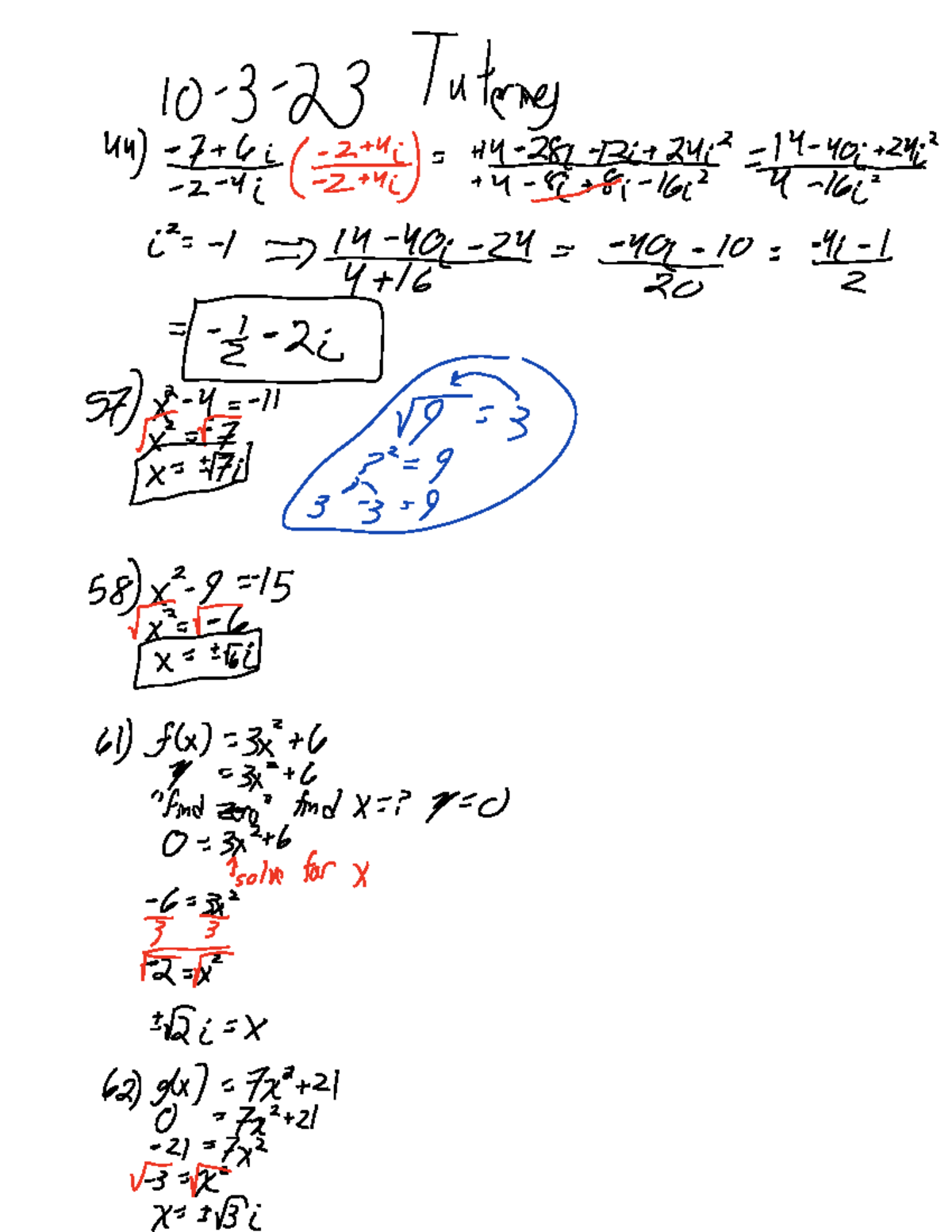 Note Oct 3, 2023 - Algebra 2 assignment notes - 10 3 Tutoring D 127 14 ...