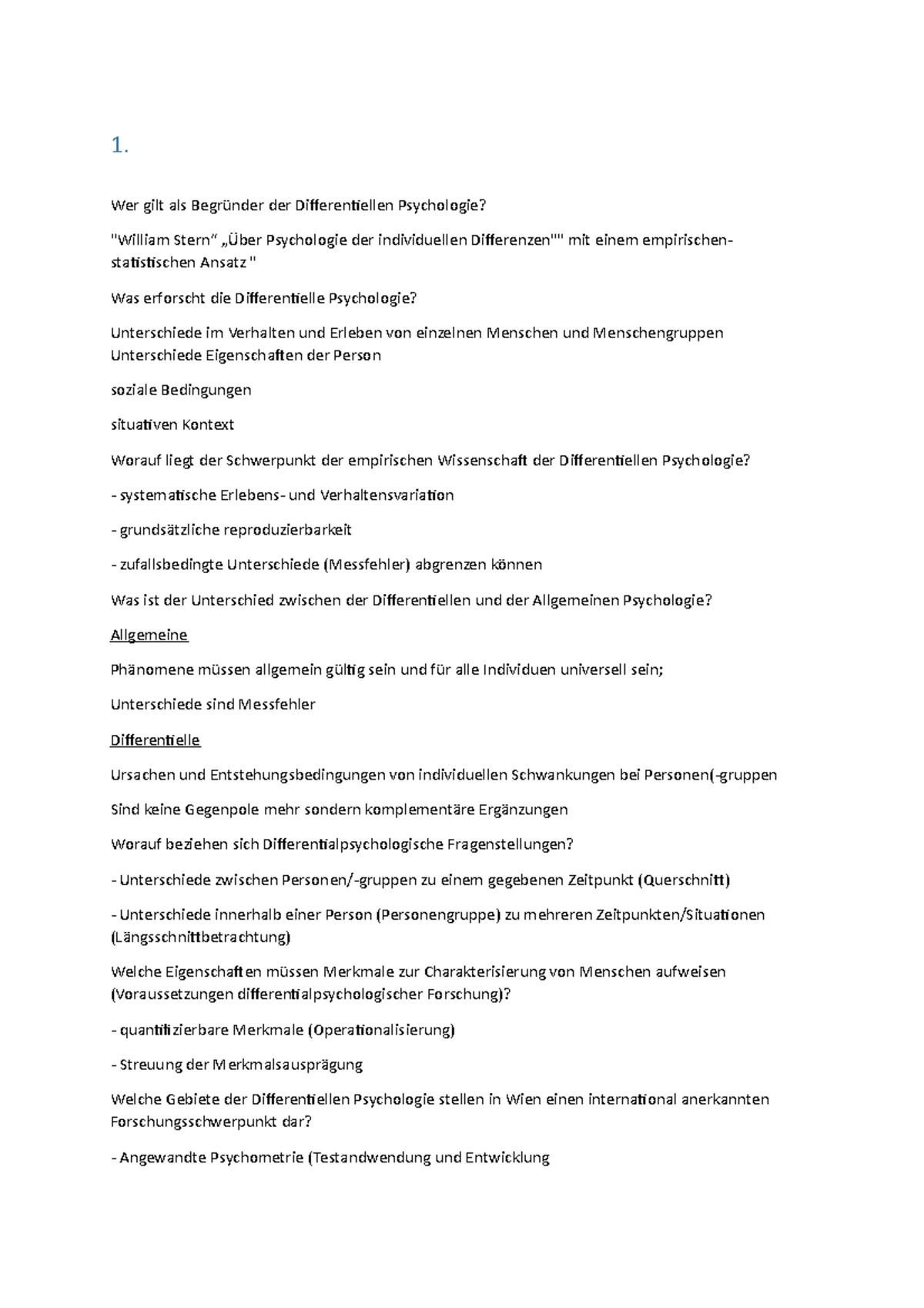 Altfragen Anki - 1. Wer gilt als Begründer der Difereniellen