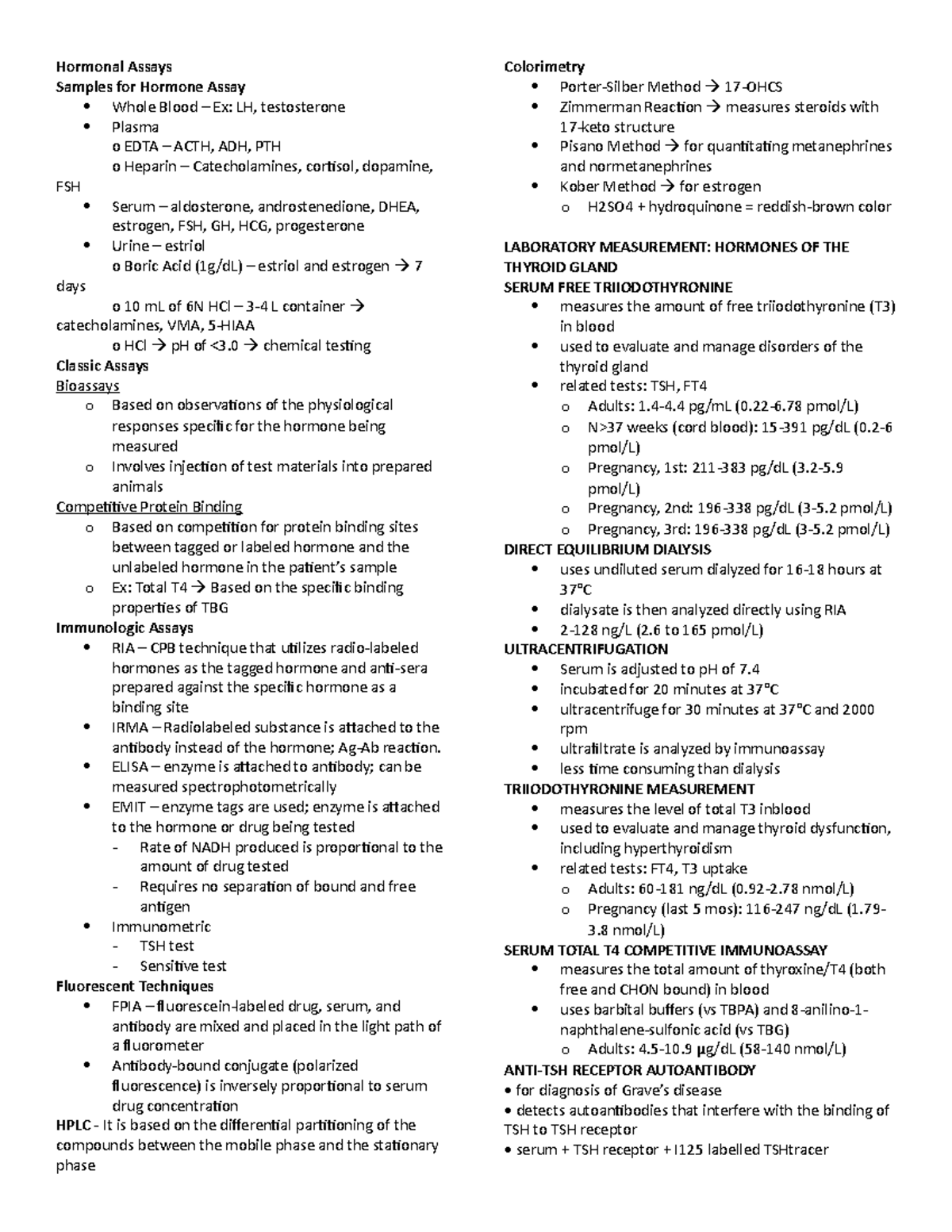 LABORATORY HORMONAL ASSAYS IN CLINICAL CHEMISTRY 2 Hormonal Assays