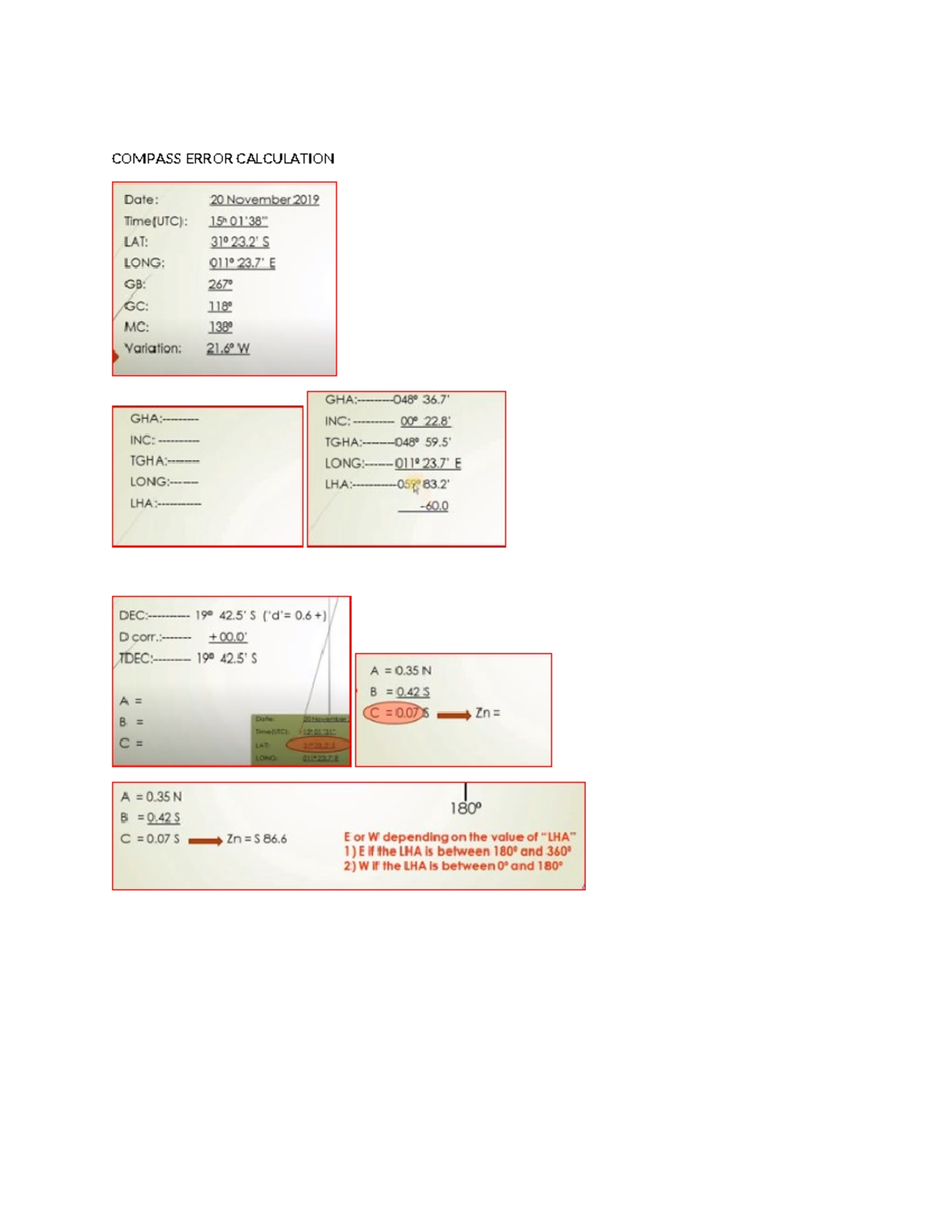 Determine then compass error onboard ships - COMPASS ERROR CALCULATION ...