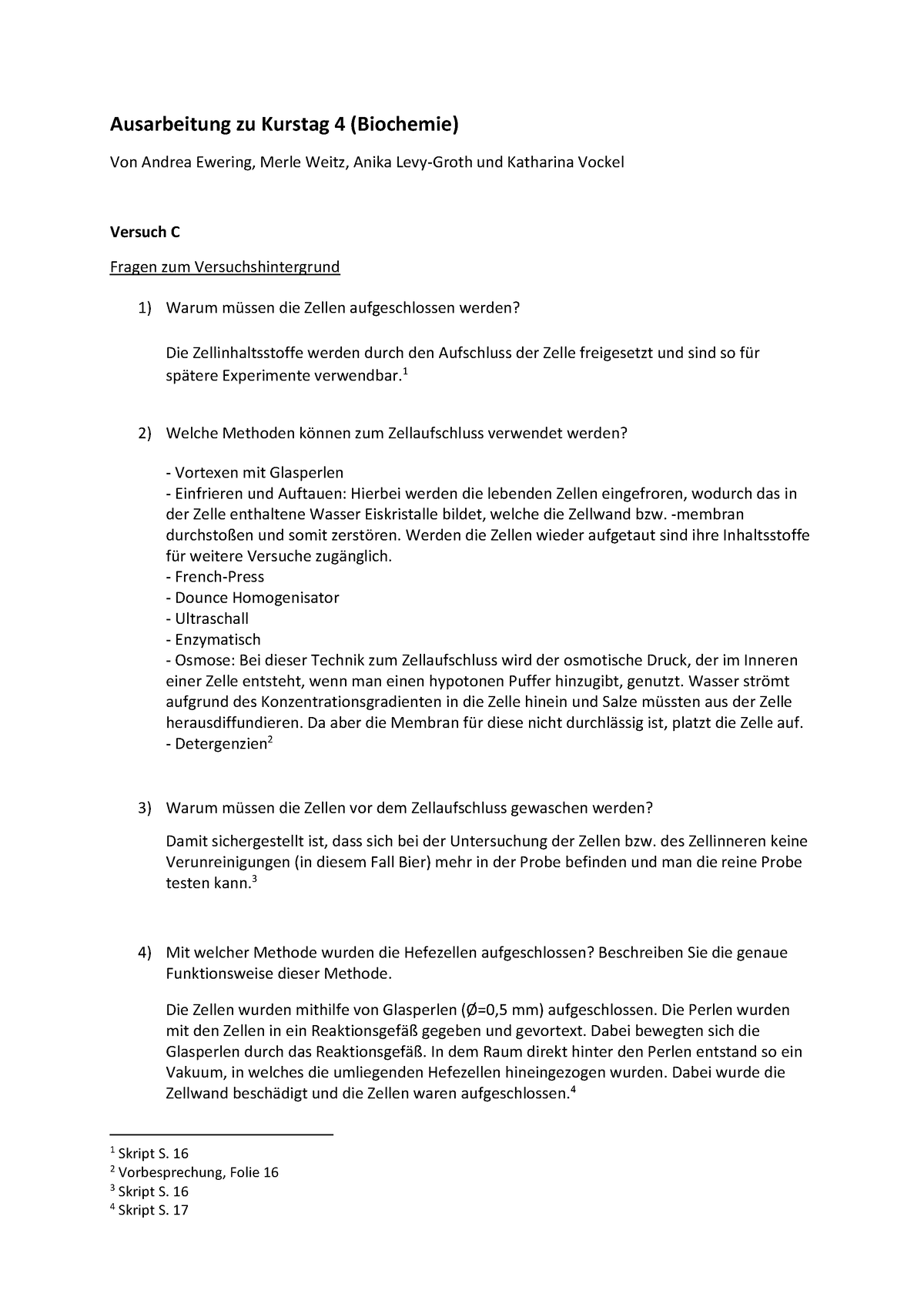 Ausarbeitung Zu Kurstag 4 - 1 Welche Methoden Kˆnnen Zum Zellaufschluss ...