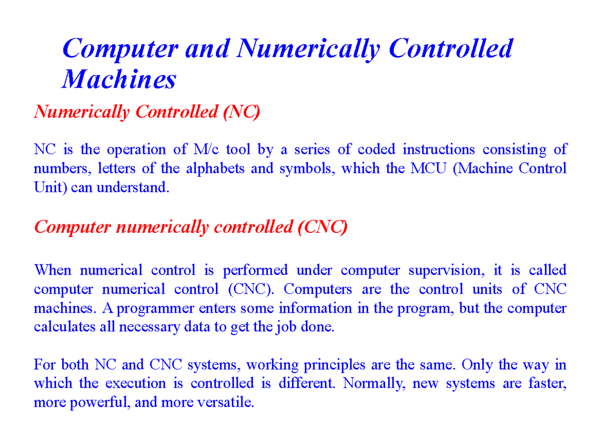 Cnc presentation 1 Compatibility Mode Computer and Numerically