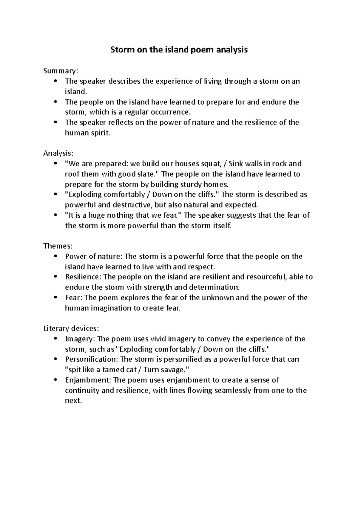 Storm on the island poem analysis - Storm on the island poem analysis ...