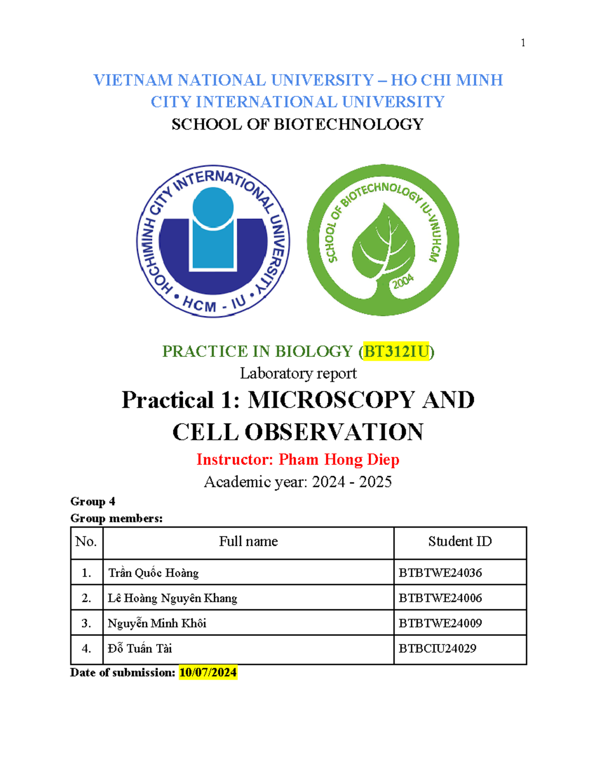 MonAM Group 4 Lab Report 1 1 VIETNAM NATIONAL UNIVERSITY HO CHI