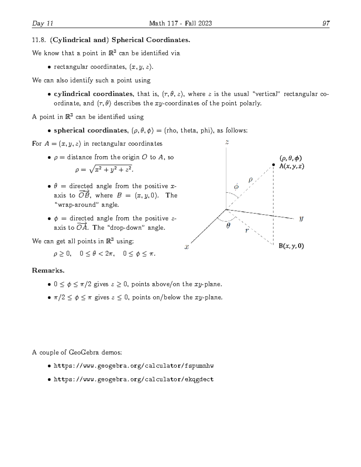 M117F23Day11 - lecture notes - Day 11 Math 117 - Fall 2023 97 ...