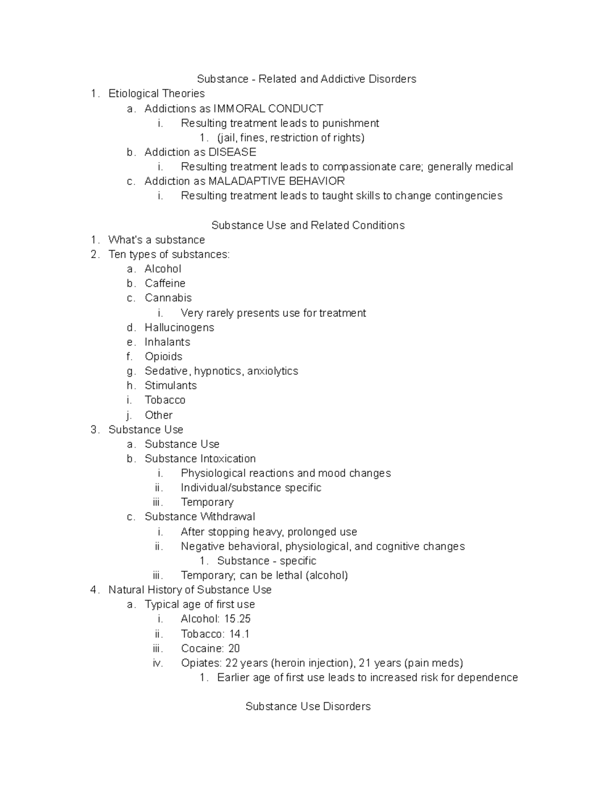 Exam 3 study guide - Substance - Related and Addictive Disorders ...