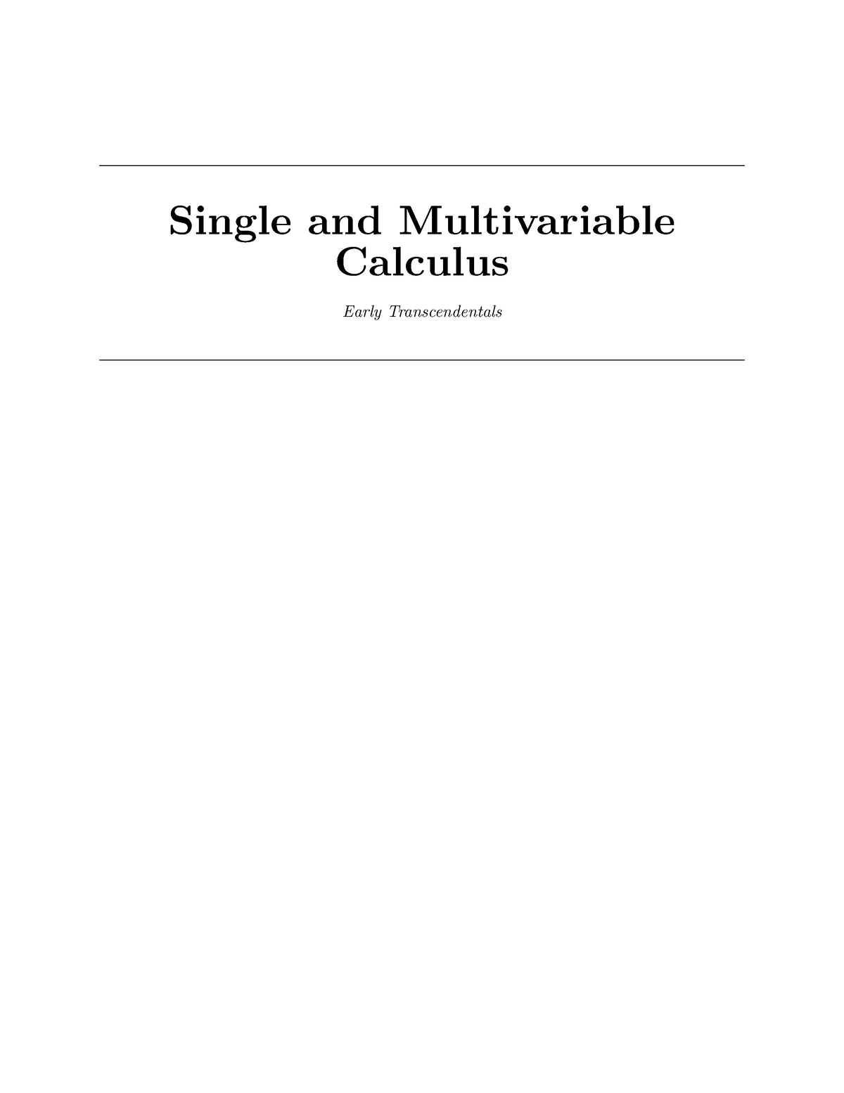 Multivariable - Textbook - Single and Multivariable Calculus Early ...