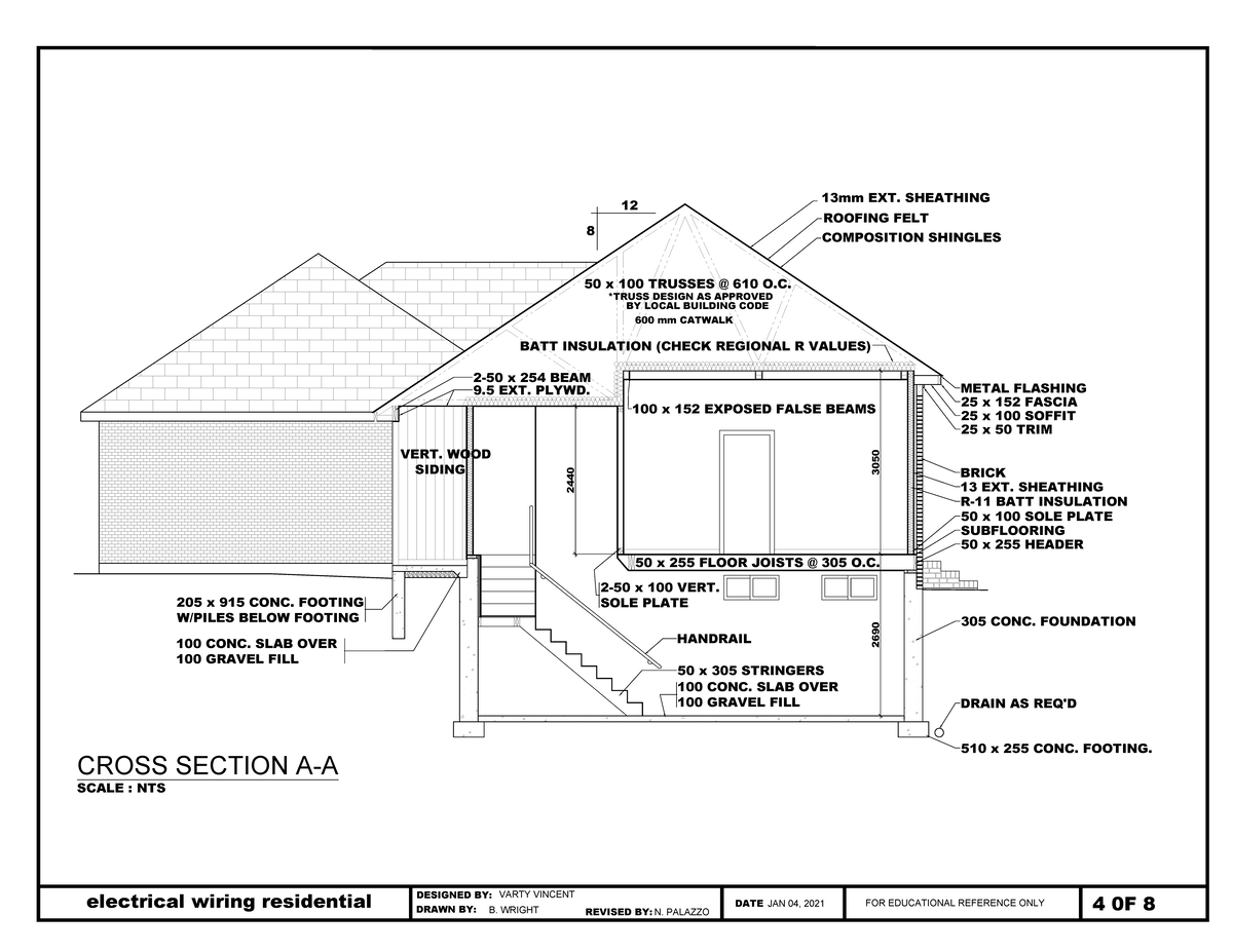 DWG 4 Section A-A - site plan - 8 12 50 x 100 TRUSSES @ 610 O. *TRUSS ...