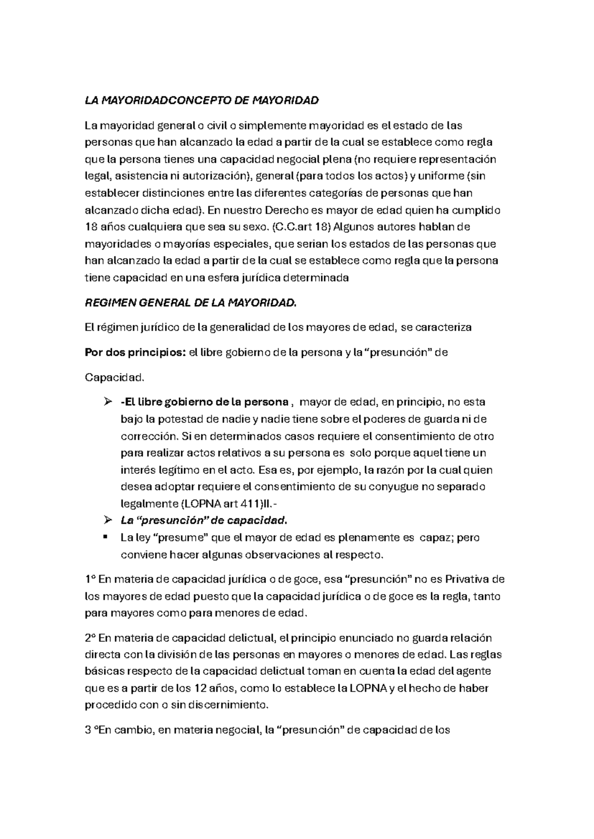 La Mayoridad (parte especial) - LA MAYORIDADCONCEPTO DE MAYORIDAD La ...