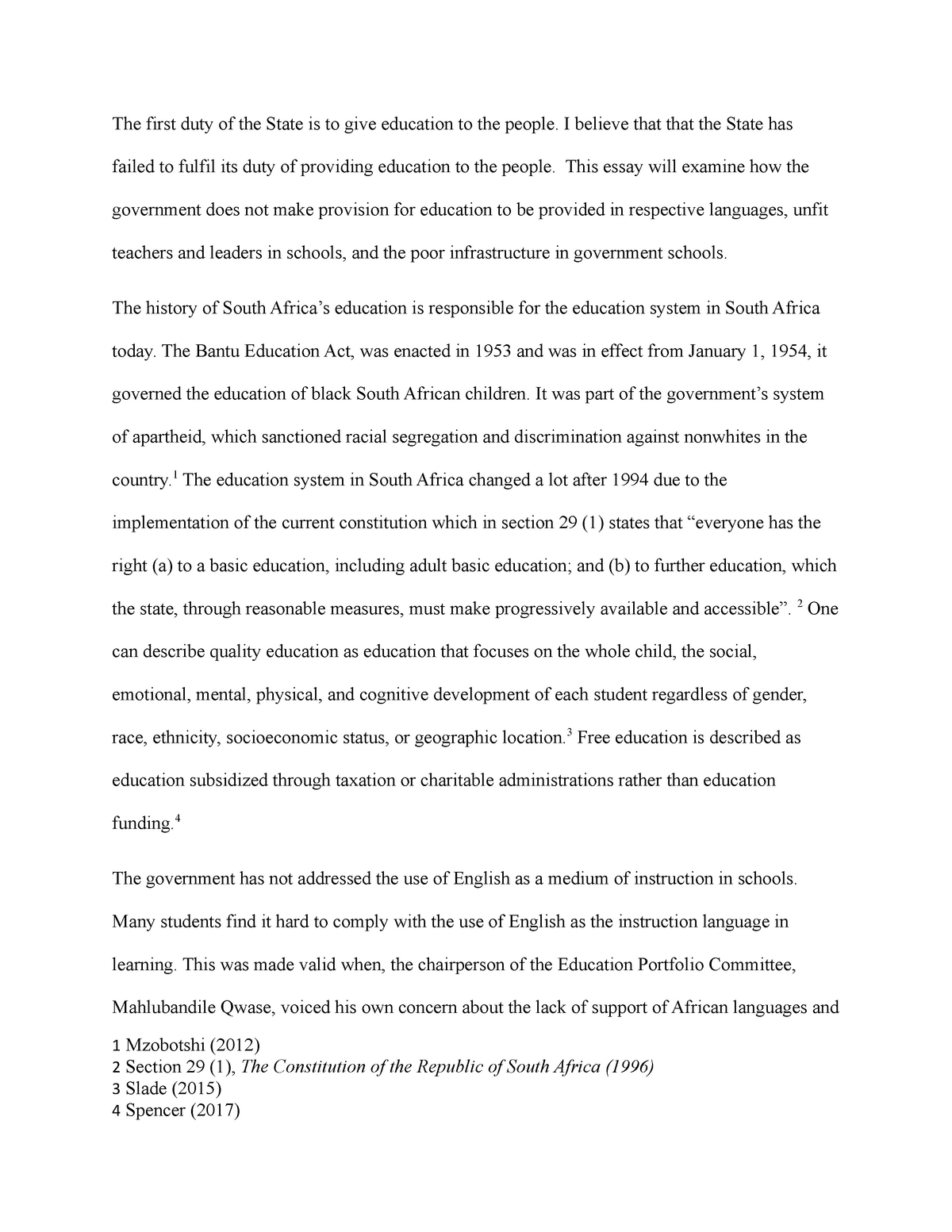 bantu education act essay introduction