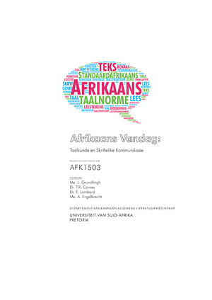 2023 AFK1506 Ass3 - AFK1506 2023 ASSESSERING 3 – 200908 – ASSESSMENT 3 ...