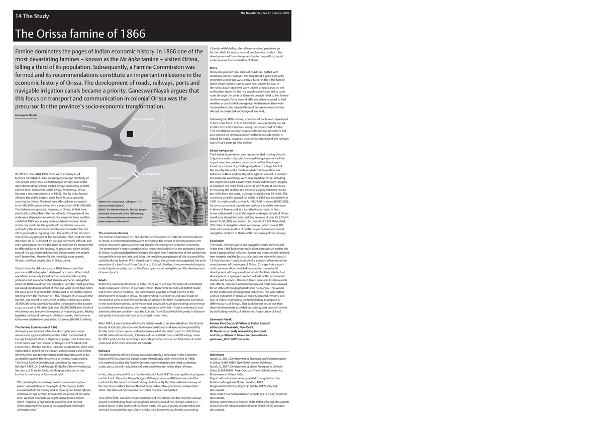 Odisha Famine 1866 - 14 The Study The Orissa famine of 1866 The ...