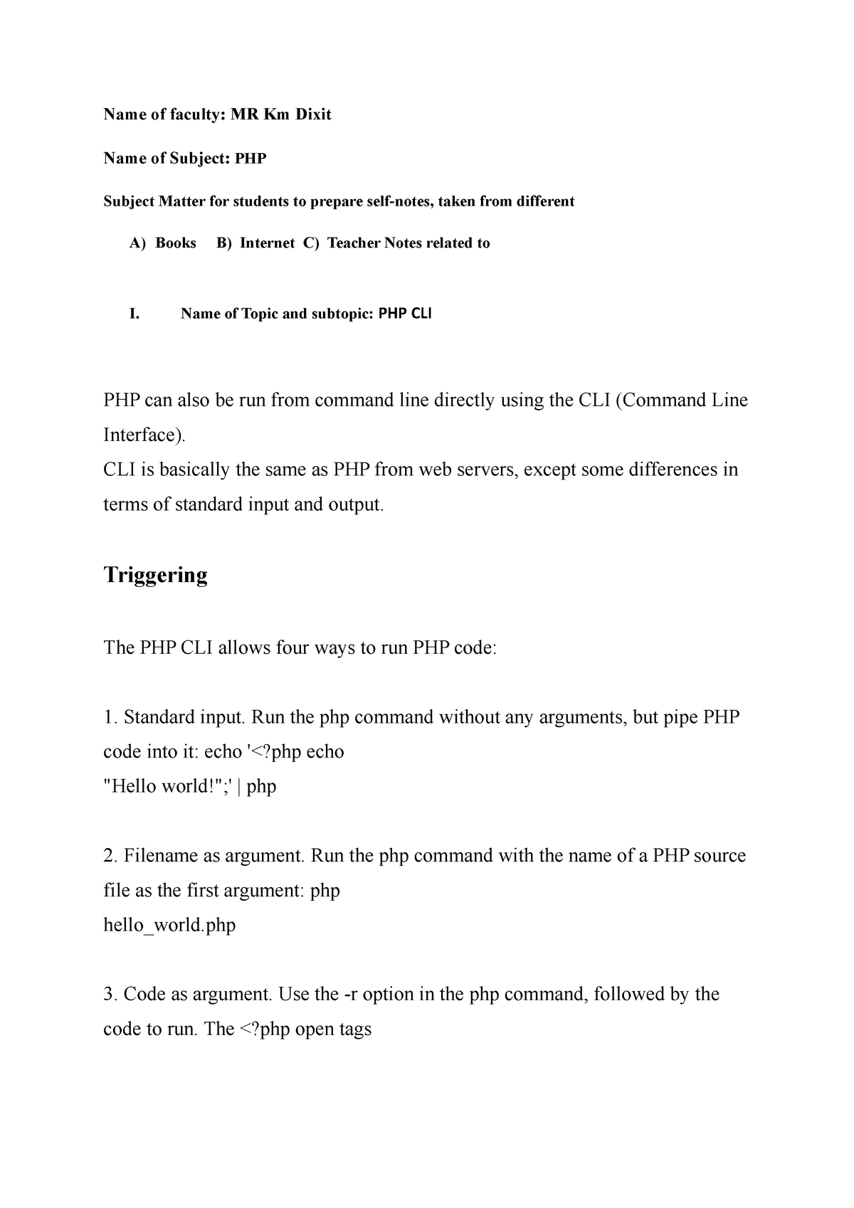 Php4 - Lecture Notes PHP Notes - Studocu