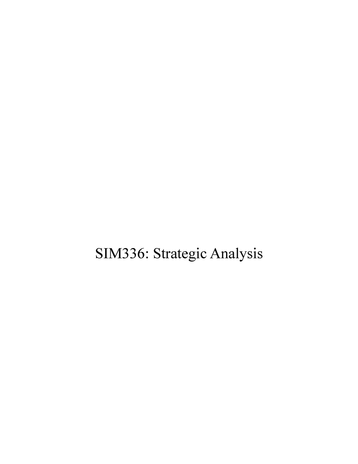 sim336 strategic management assignment