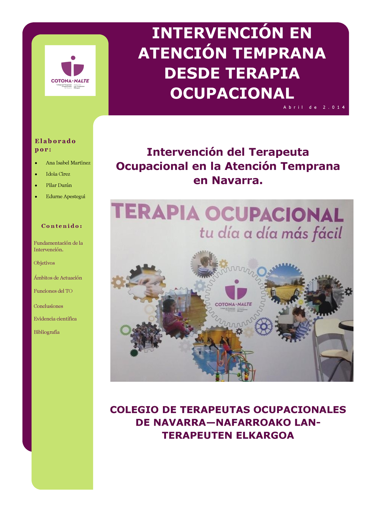 Intervencin De Terapia Ocupacional En Atencin Temprana - Intervención ...