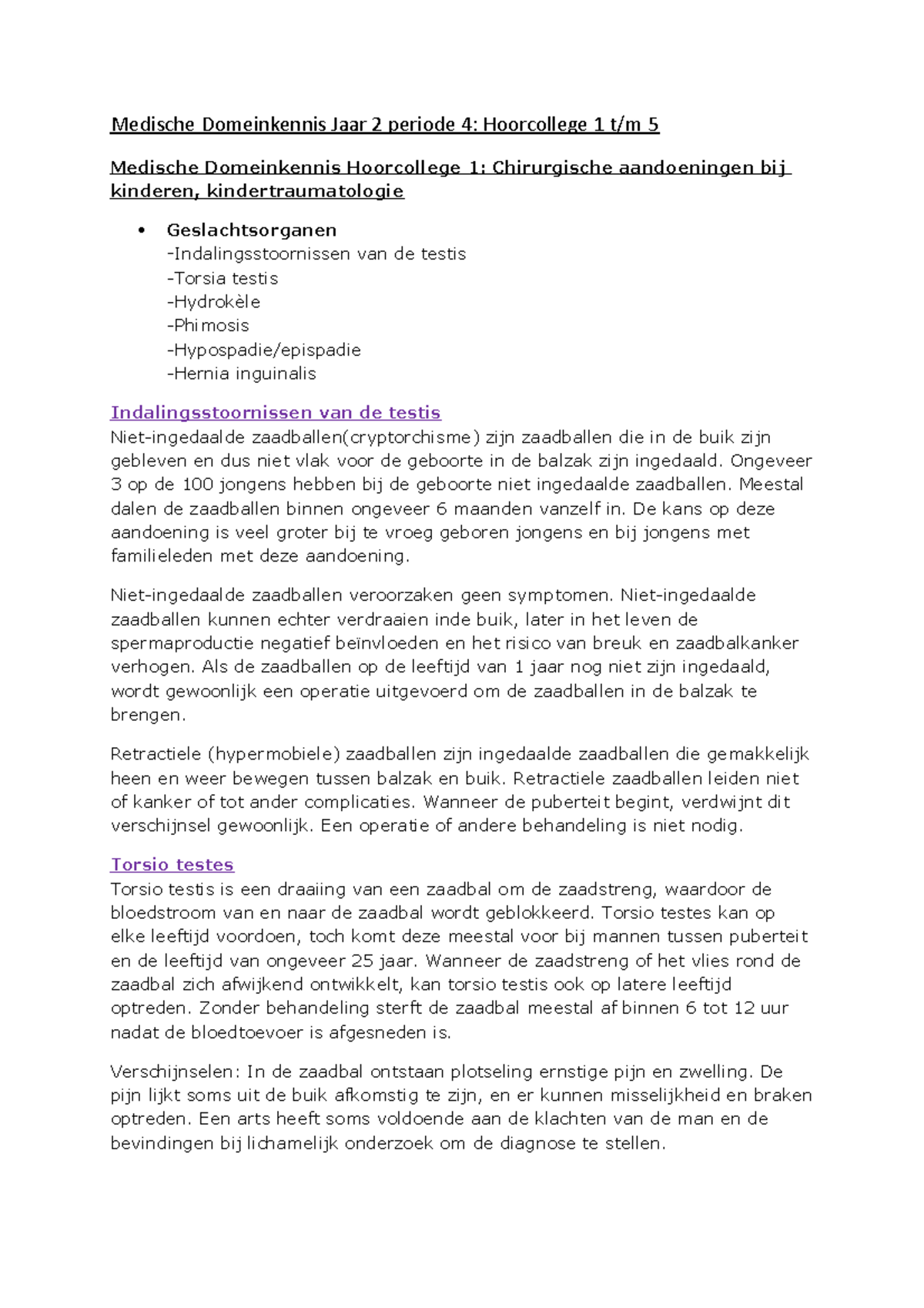 Samenvatting Merck Manual Medisch Handboek Medische Domeinkennis Jaar