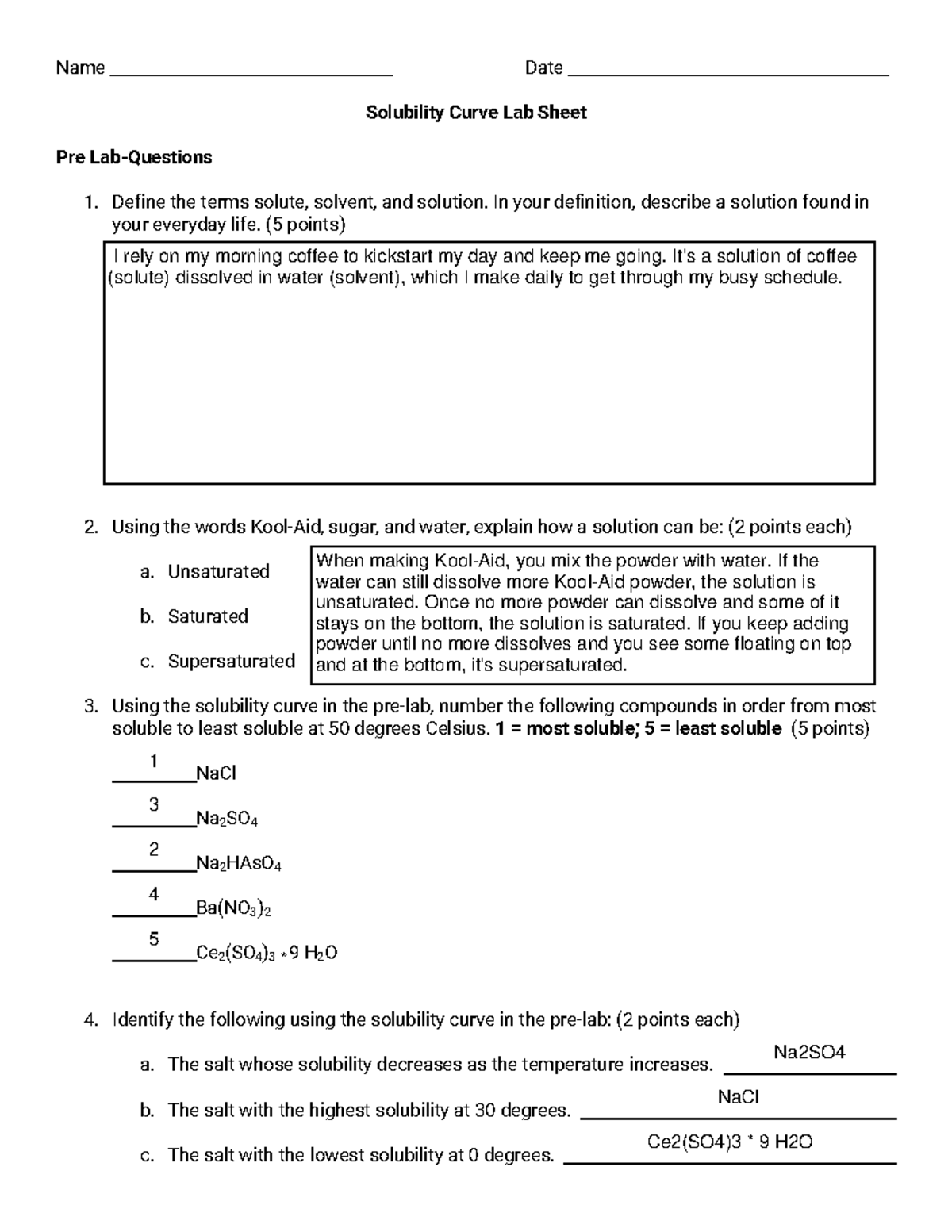 Solubility+Curve+Lab+v2 Name Date Solubility Curve Lab Sheet Pre Lab