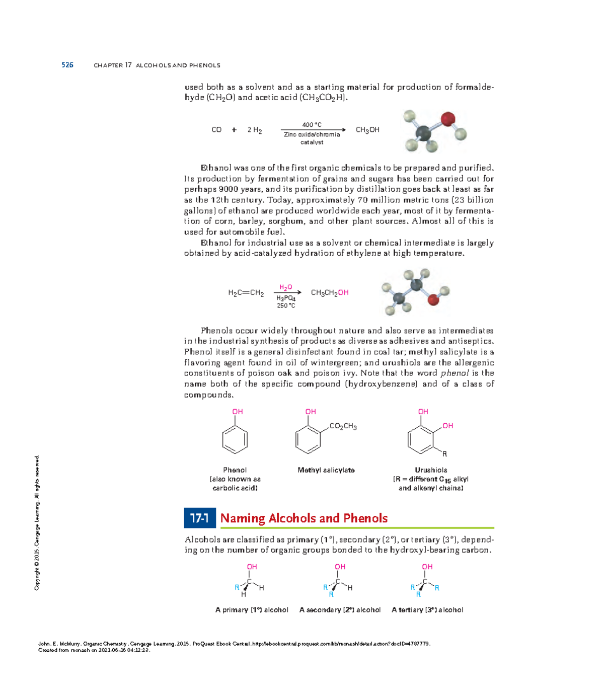 Organic Chemistry - (Pg 722-797) - 526 Chapter 17 Alcohols And Phenols ...