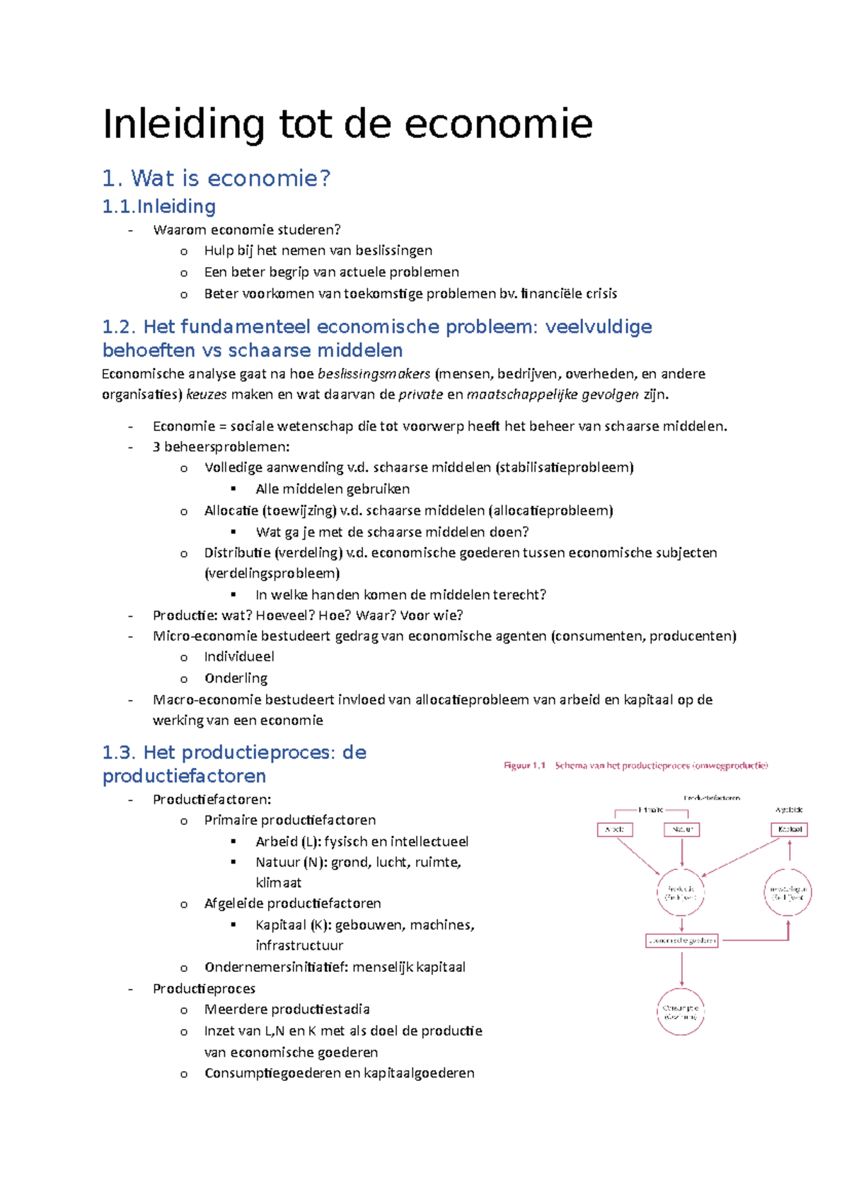 Inleiding Tot De Economie H1-6 - Wat Is Economie? 1.1 Waarom Economie ...