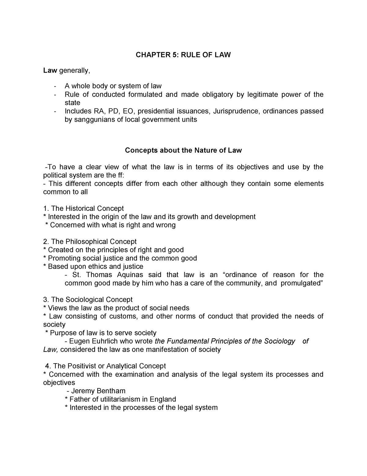 Chapter 5 - Types OF LAW - Lecture Notes 5 - BSBA Human Resource ...