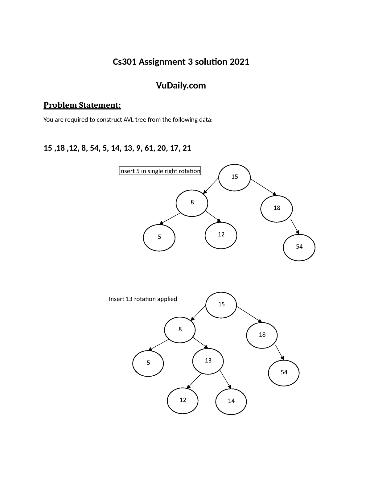 cs301 data structures assignment 3 solution