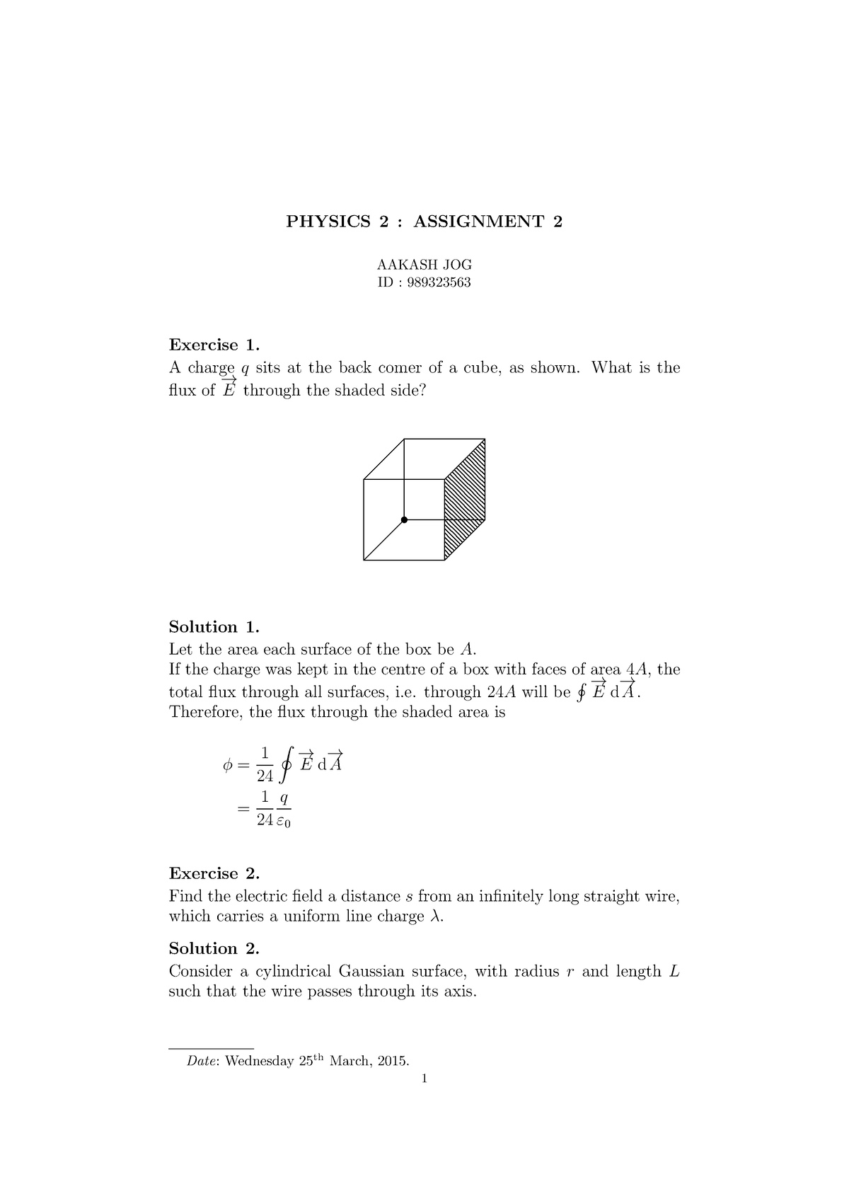 gauss law assignment