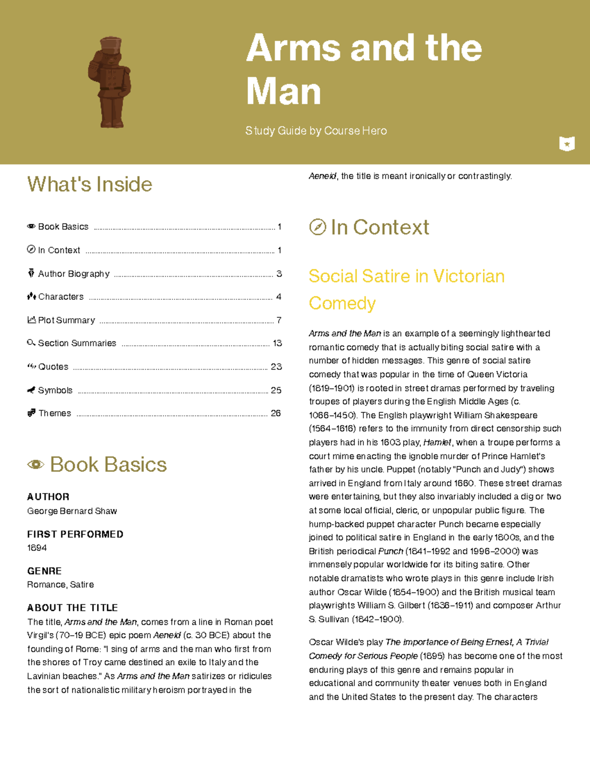 Arms and the Man Literature study guides for novels and poems. Arms