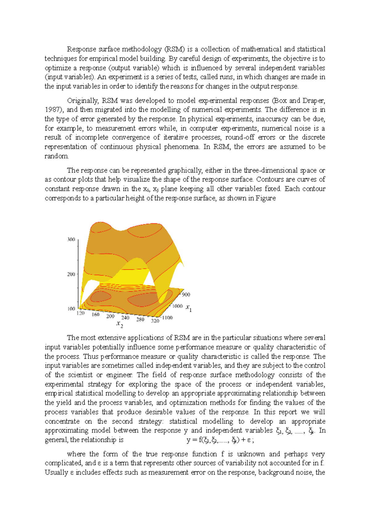 Group 1 Response Surface Methodology Using R Documentation - Response ...