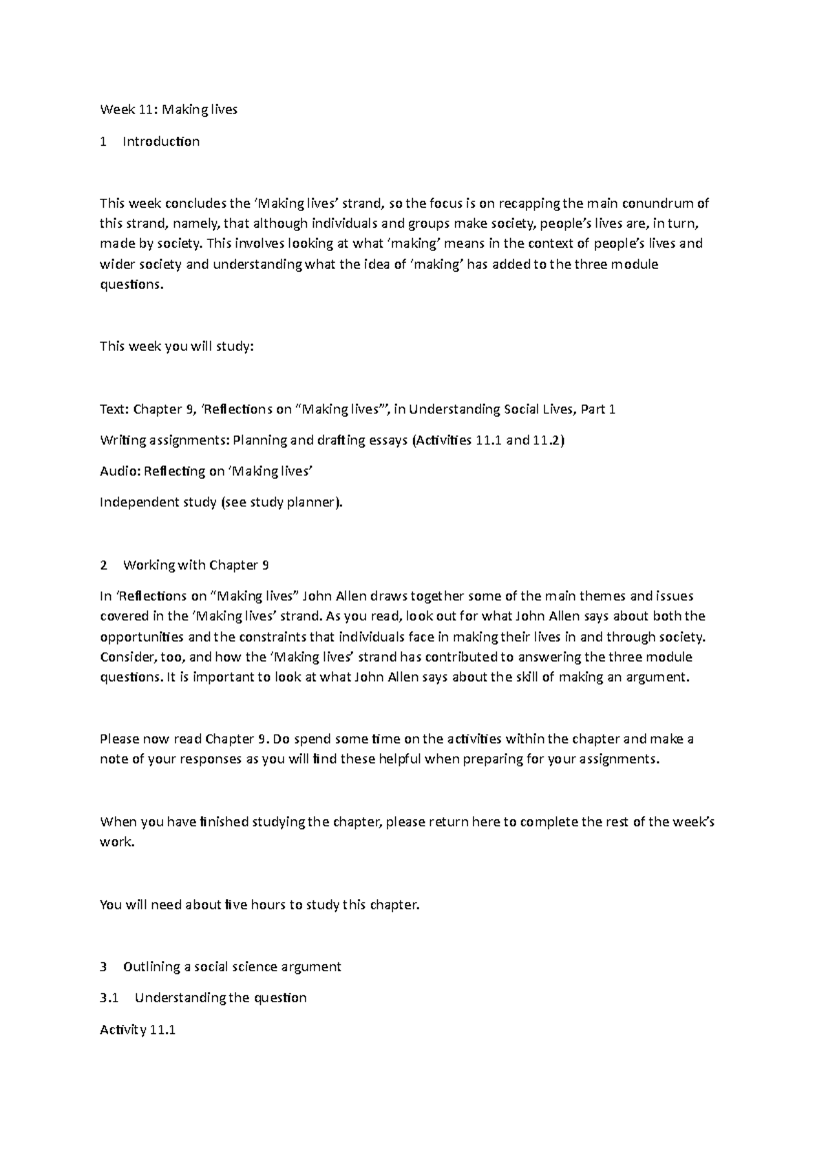 Week 11 subtopic 1, 2, 3 - in depth notes of this weeks module content ...