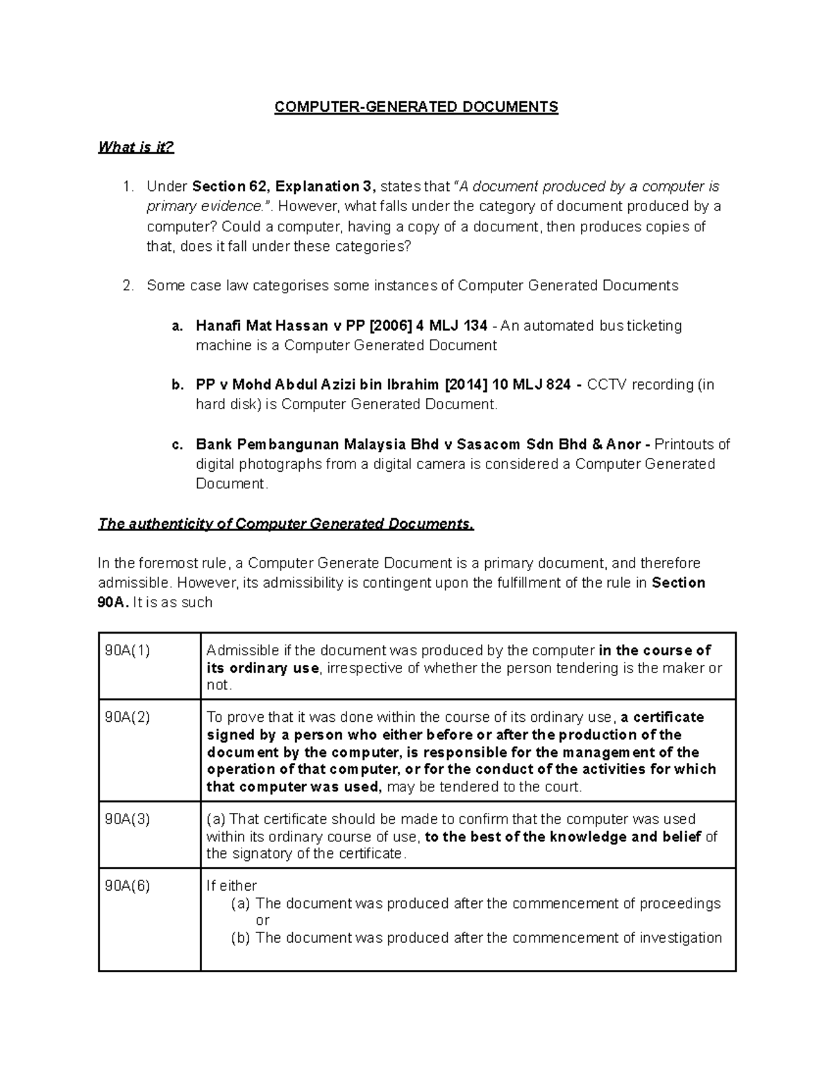 Computer Generated Document COMPUTERGENERATED DOCUMENTS What is it