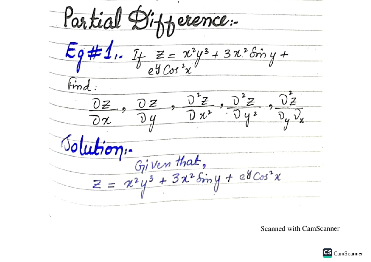 Partial Differentiation & Total Differential Coefficient - Partial ...