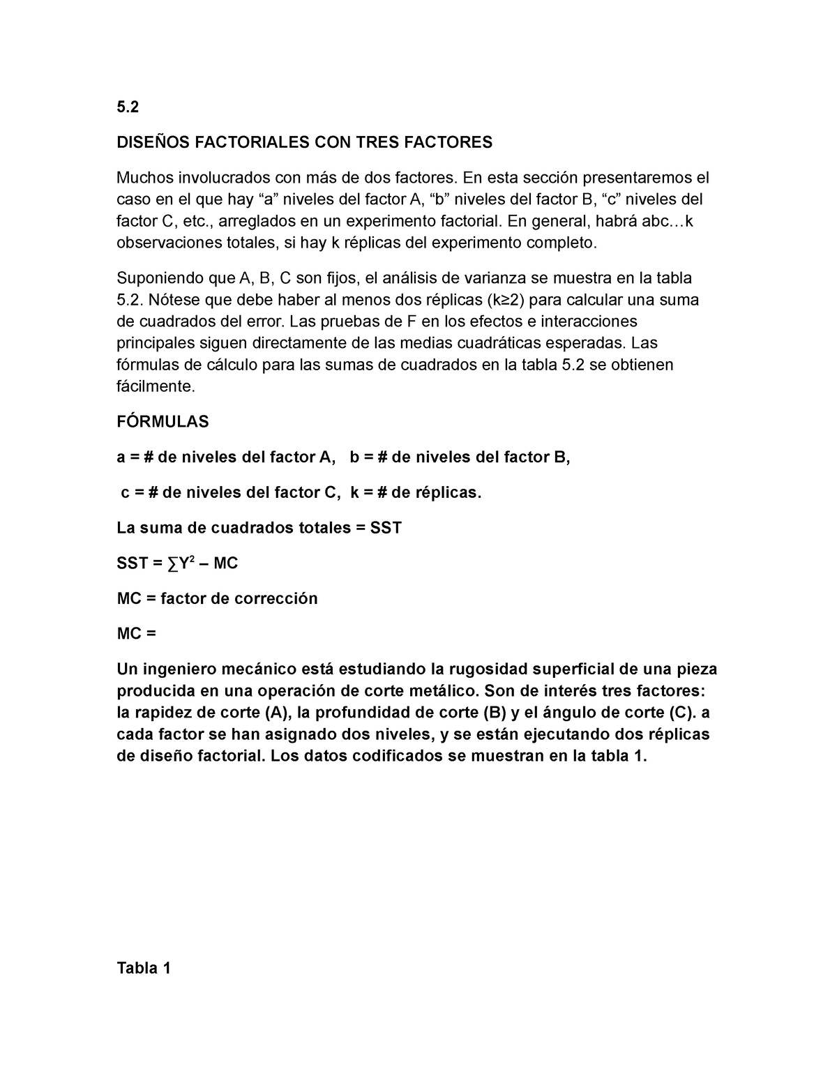 Diseños Factoriales Con 3 Factores - 5. DISEÑOS FACTORIALES CON TRES ...