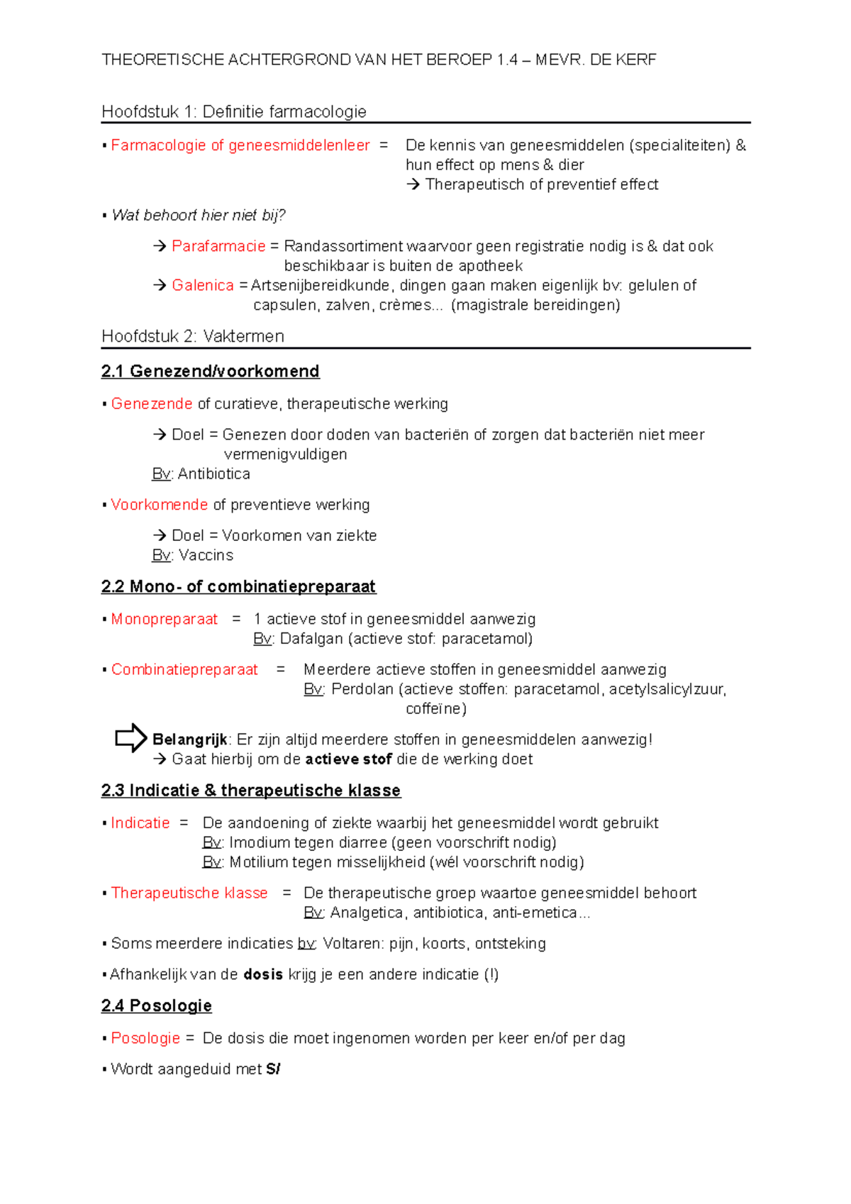 Samenvatting-farmaco - Hoofdstuk 1: Definitie Farmacologie Farmacologie ...