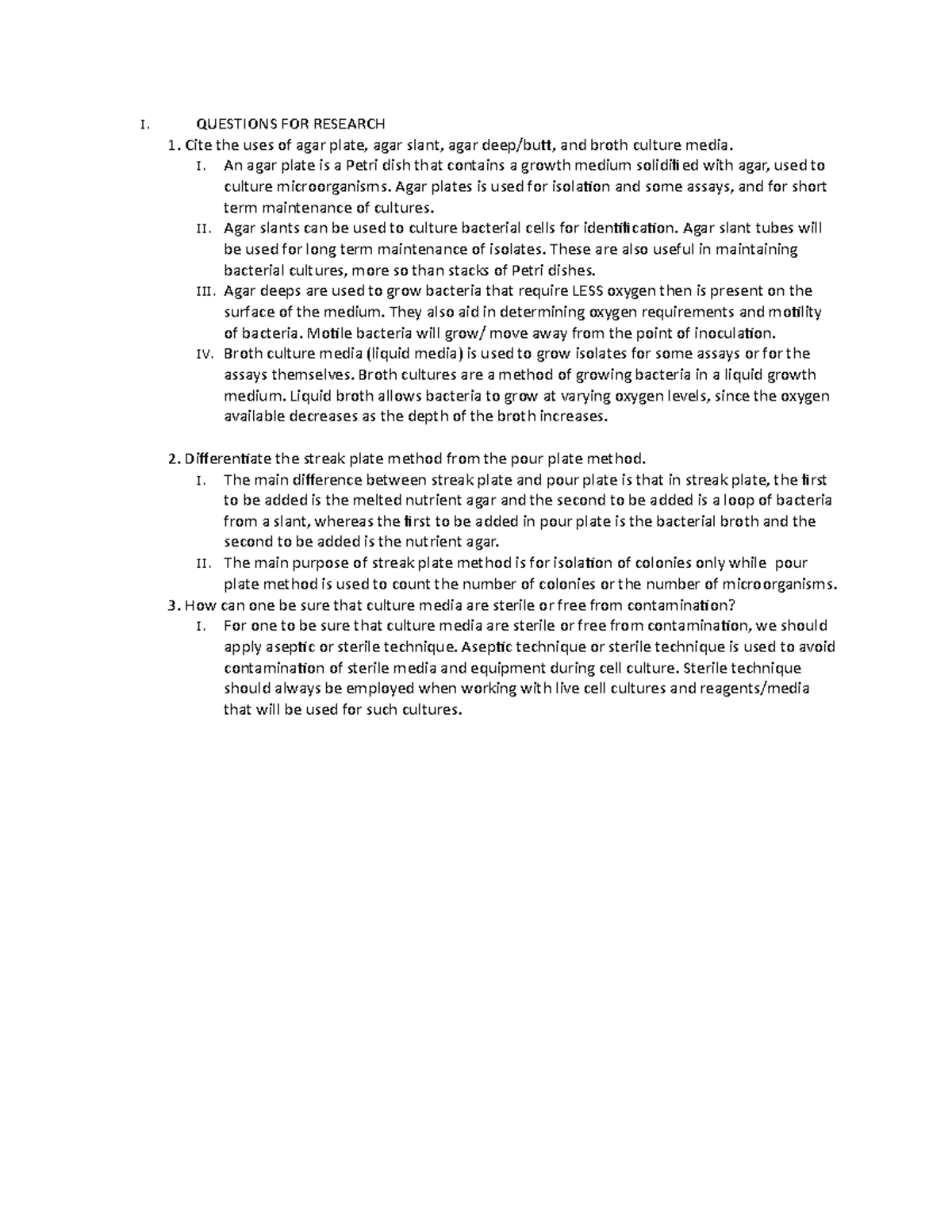 LAB10 no - These are Our laboratory reports. - I. QUESTIONS FOR ...