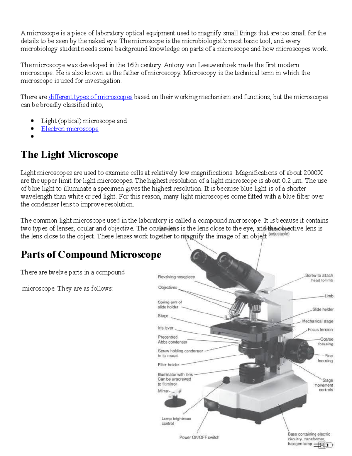 BIOEYYY STEM STEM A microscope is a piece of laboratory optical