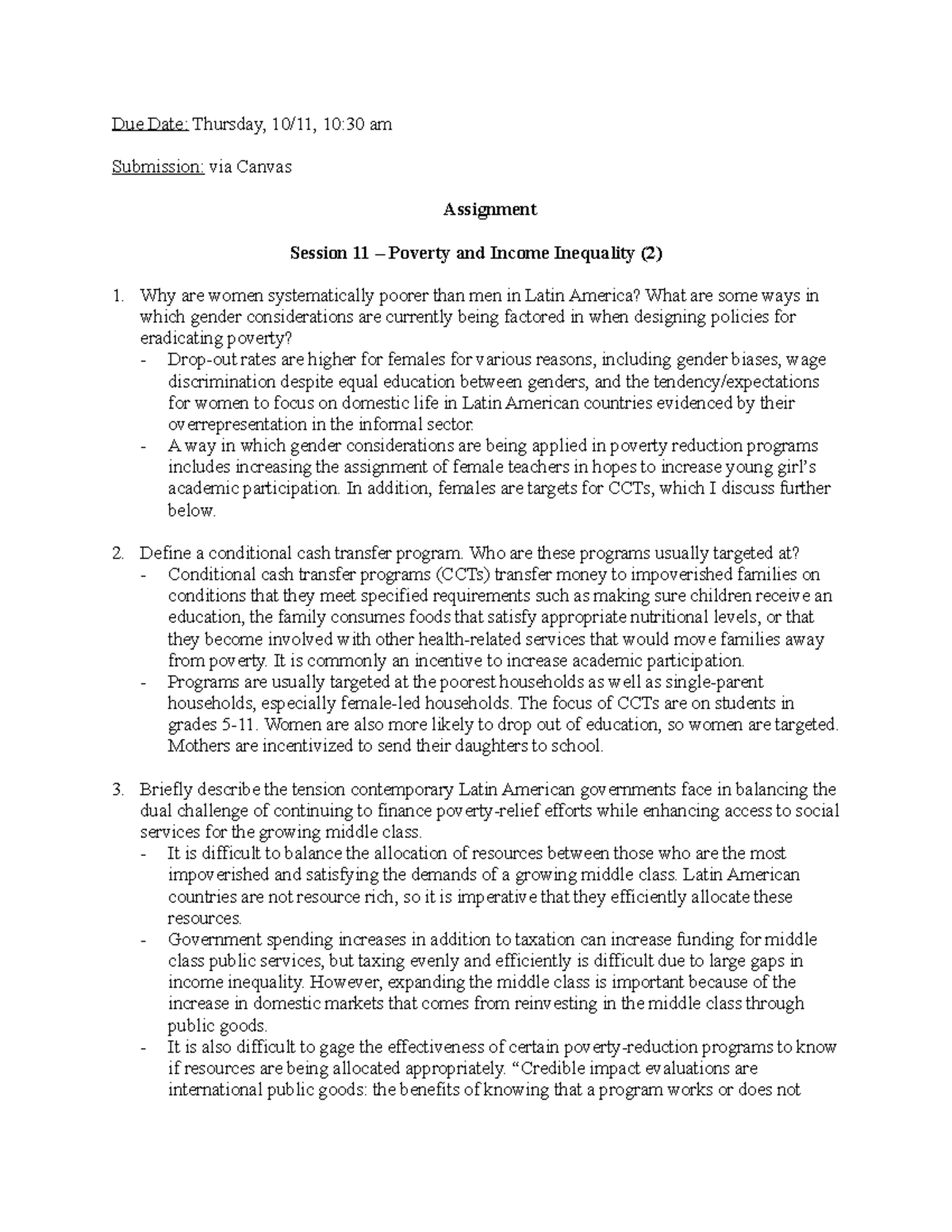 Assignment - Session 11 - Poverty and Income Inequality (2) - Due Date ...