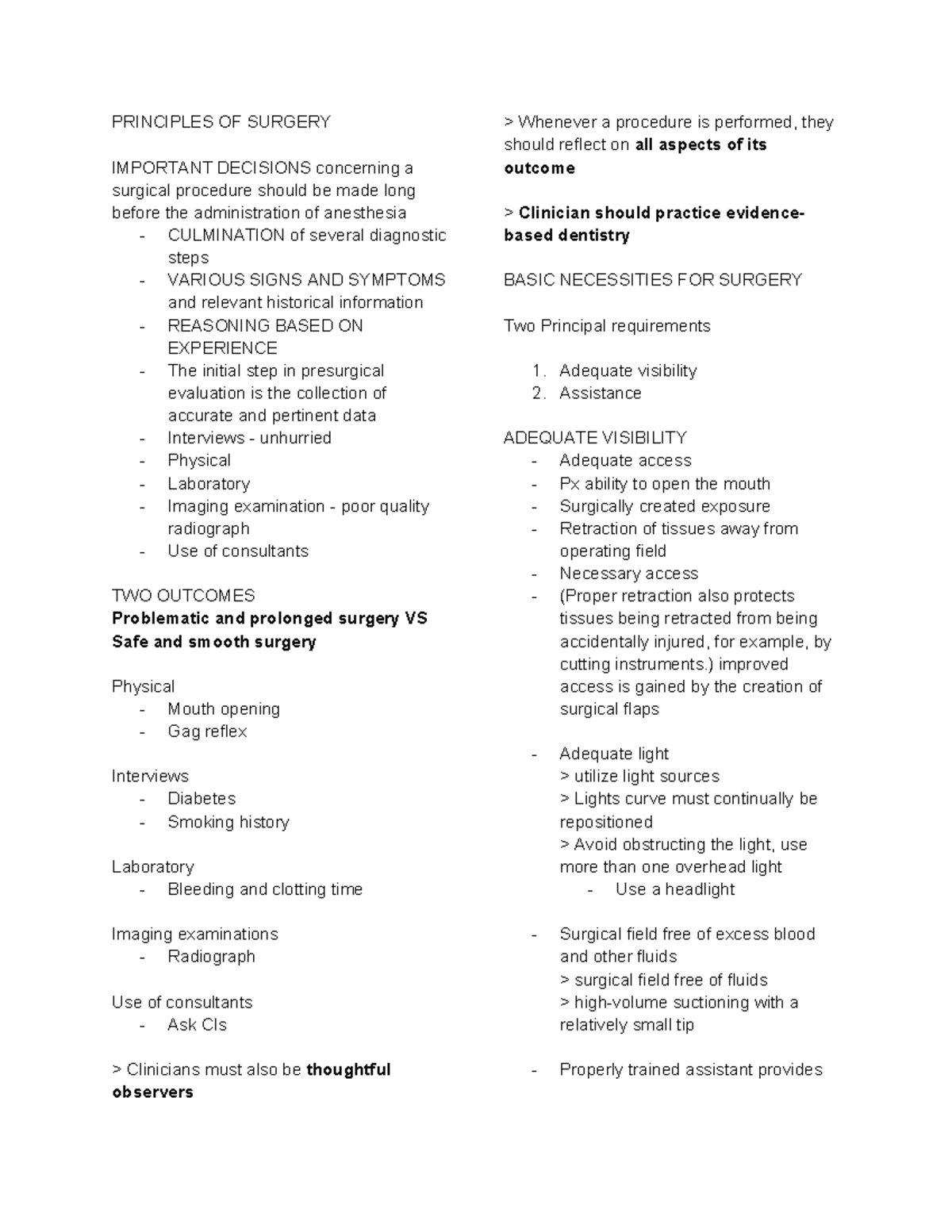 OS1prelim 2 - nb,jkjgi - PRINCIPLES OF SURGERY IMPORTANT DECISIONS ...