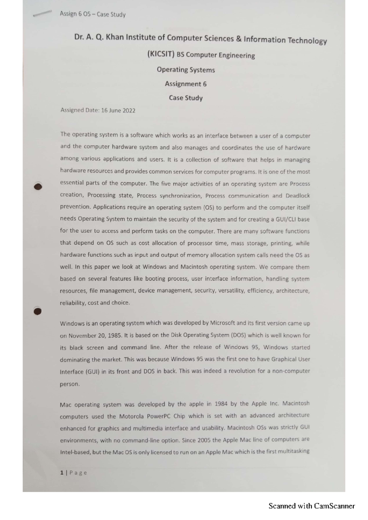 Assignment 6 OS - Organizational Behavior - Scanned with CamScanner ...