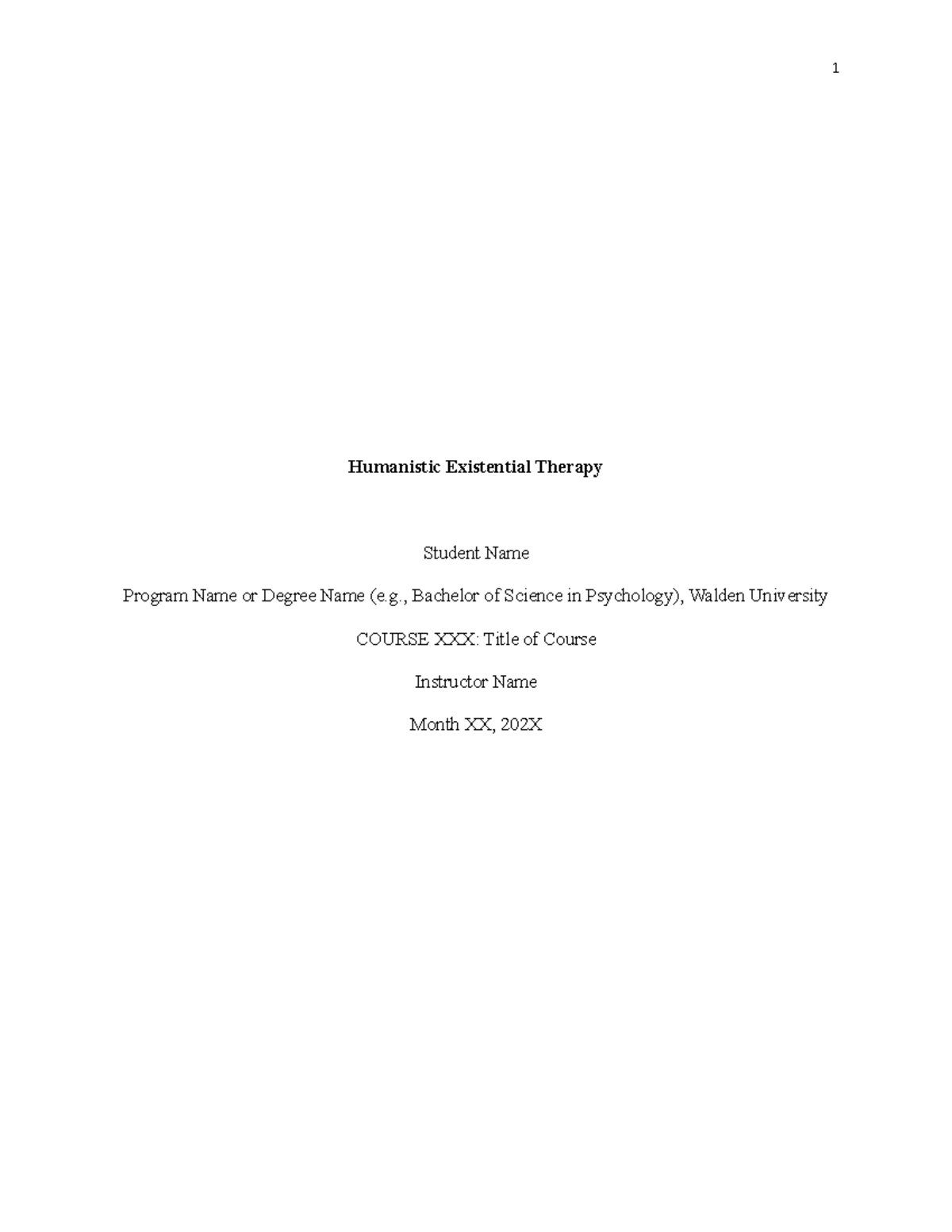 Humanistic therapy 1 - This assignment is completely answered ...