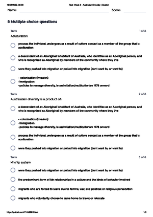 Psy 3217 Cultural Psych Practice Test 1 Enculturation - PSY3217 - Studocu