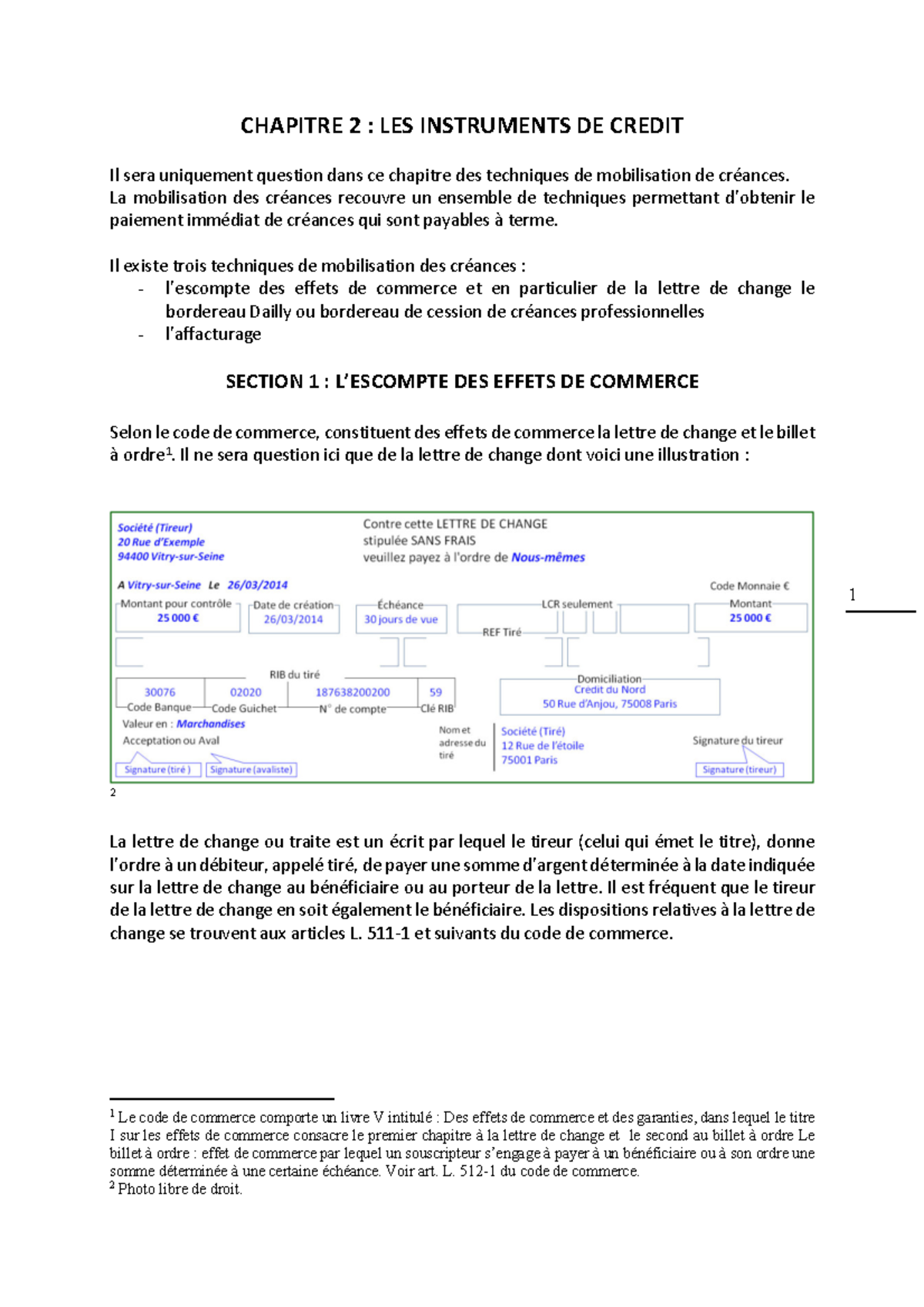 Chapitre 2 Les instruments de crédit20202 1 CHAPITRE 2 LES