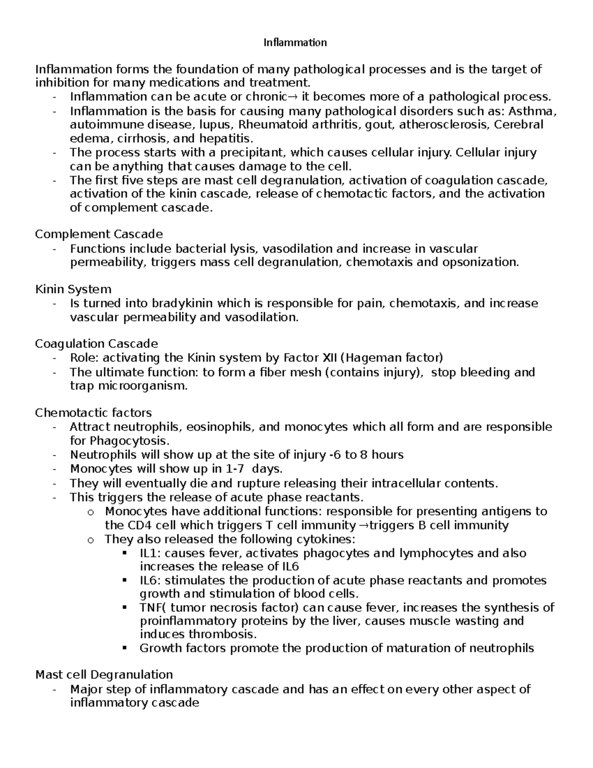 Inflammation - Inflammation Inflammation forms the foundation of many ...