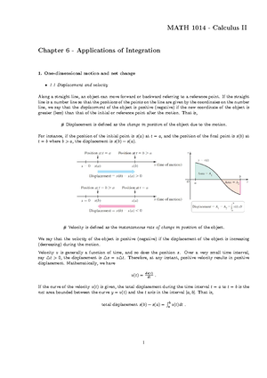 Ref notes math1014 - Dr. W.D. Zheng - MATH 1014 Calculus II ...