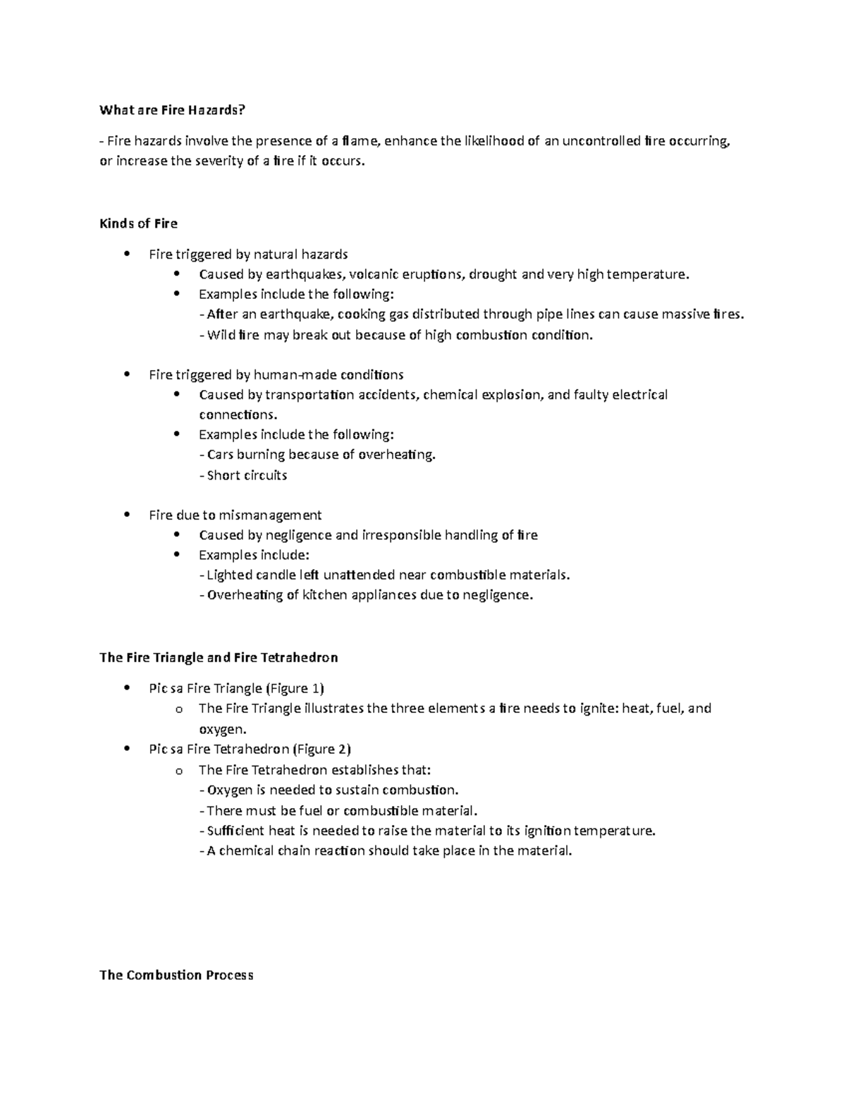 Fire Hazards (Contents) What are Fire Hazards? Fire hazards involve