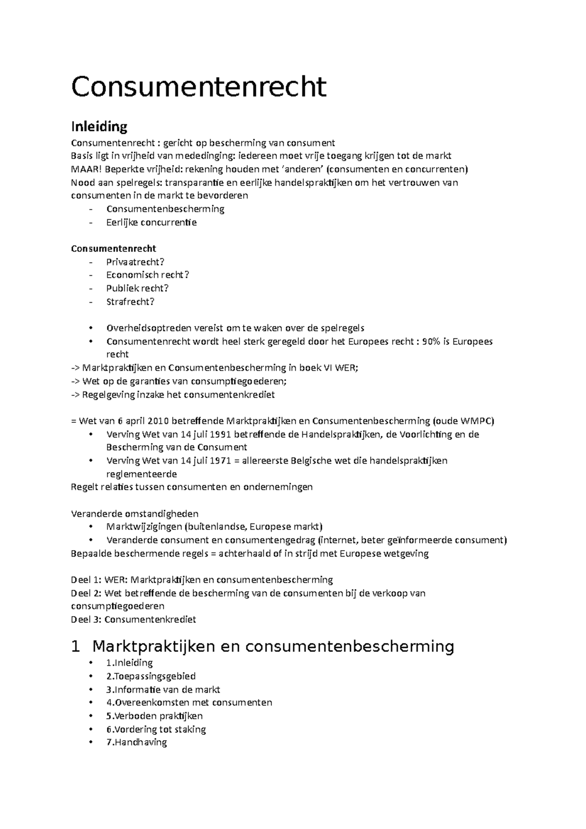 Consumentenrecht Samenvatting - 2021 - 2022 - Consumentenrecht ...