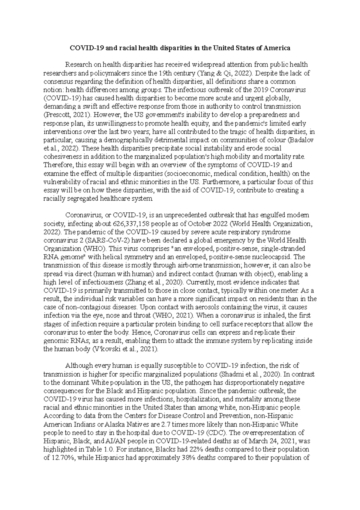 Covid - COVID-19 and racial health disparities in the United States of ...