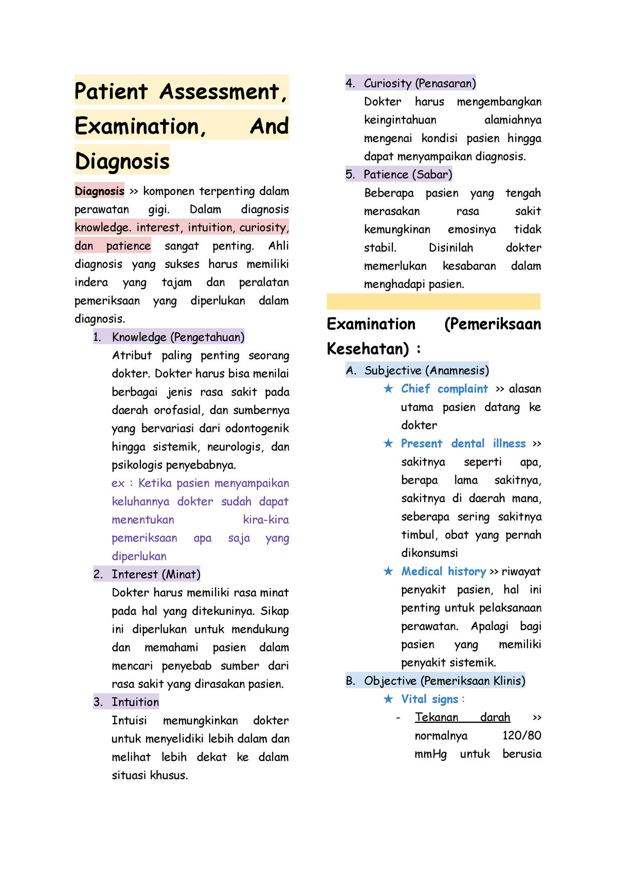 Topik 7 - Patient Assessment, Examination, And Diagnosis - Patient ...